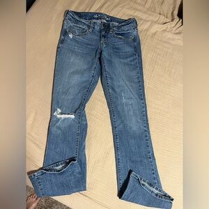 American Eagle Outfitters Blue Skinny Kick Jeans